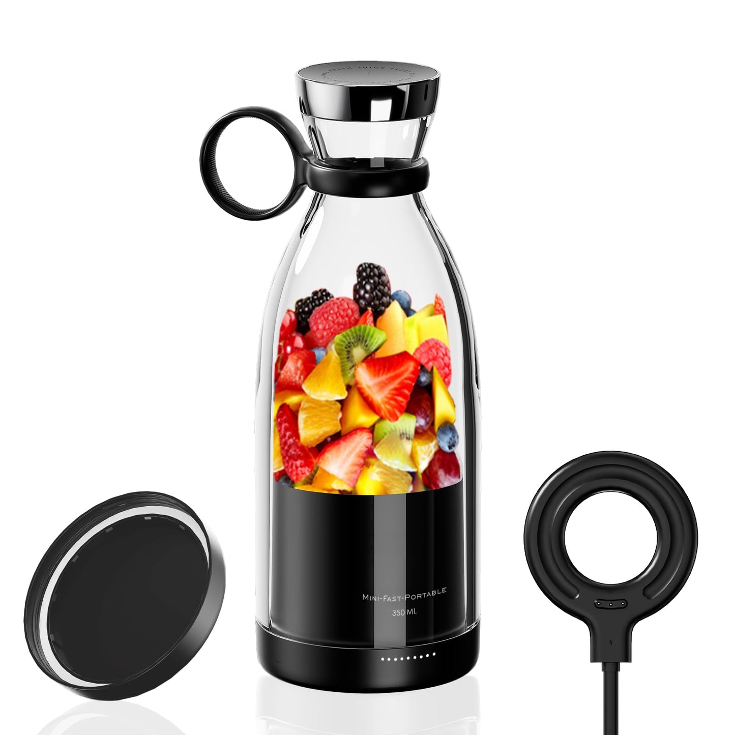 OTPEIR Portable Blender for Shakes and Smoothies with 11.83 Oz Travel Cup and Lid,Durable Stainless Steel Blades for Juice Blending Performance, Pink