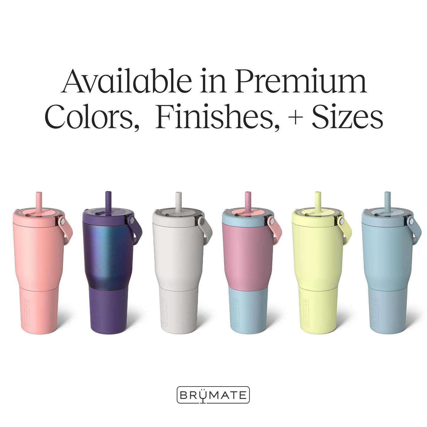 BrüMate Resa 35oz 100% Leakproof Travel Tumbler with Handle & Straw | Flexible SoftSip Straw | Silicone Sleeve for Durability | Stainless Steel | Cup Holder & Travel Friendly Water Bottle | (Eclipse)