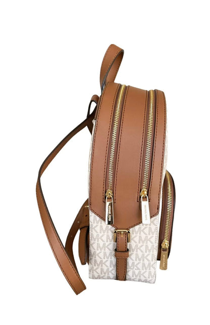 Michael Kors Jaycee Travel Bag Rucksack Size NS White/Brown, vanilla