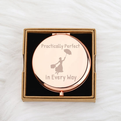 WUSUANED Movie Quote Makeup Mirror Practically Perfect in Every Way Mirror Fantasy Inspired Gifts for Movie Fans