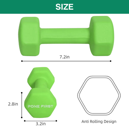 Dumbbell Hand Weight Pairs – Neoprene Dumbbell Exercise & Fitness For Home Gym Equipment and Adjustable Dumbbell Sets–Non-Slip, Color Coded Hex Shaped Free Weights For Women,Men 2LB 3LB 5LB 8LB 10LB Pounds