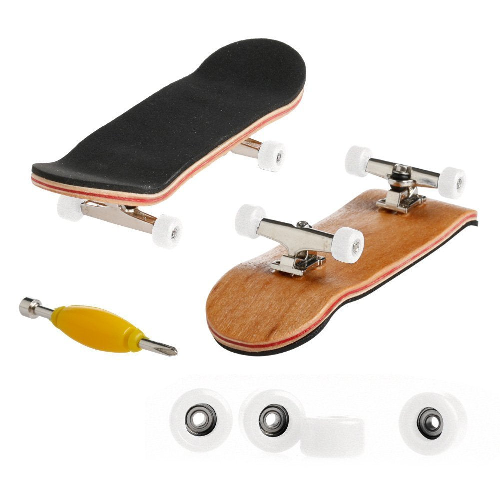 Lottoyday 1 Pack Professional Mini Maple Wooden Fingerboards, Finger Skateboard Toy Set for Kids (White)