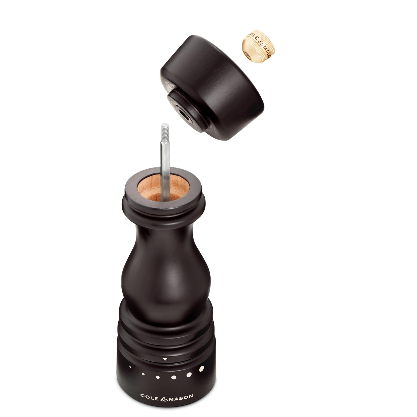 Cole & Mason London Salt and Pepper Mill Gift Set, Grind Select Adjustable Coarseness, Chocolate Wood, 180mm, Refillable Manual Grinder