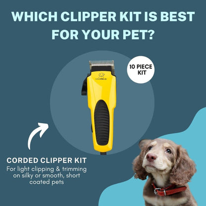 CONAIRPROPET Pet Grooming Kit with Clippers, 10-Piece Set for At-Home Grooming