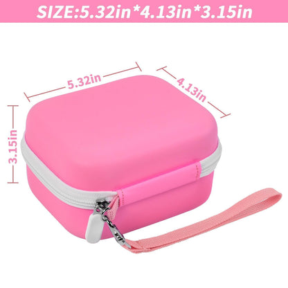 Sticker Printer Case for Anycash/for ETIKEZ PM290C/ for Nelko PM230/ for Memoking T02/ for Phomemo M02/ T02/ Q30S Mini Photo Printer. Holder for Label Maker, Thermal Paper, USB Cable (Box Only)-Pink