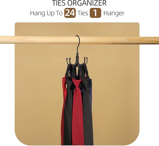 ZEDODIER Belt Hanger, Rotatable Belt Rack Closet Accessories Organizer