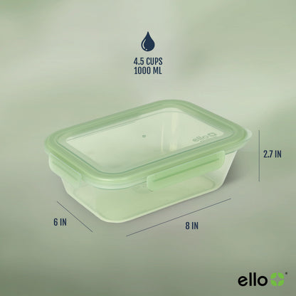 Ello Snap & Nest 10-Piece 4.5 Cup Plastic Meal Prep Set, Reusable Food Containers for Healthy Eating, Freezer, Dishwasher Safe, Sage