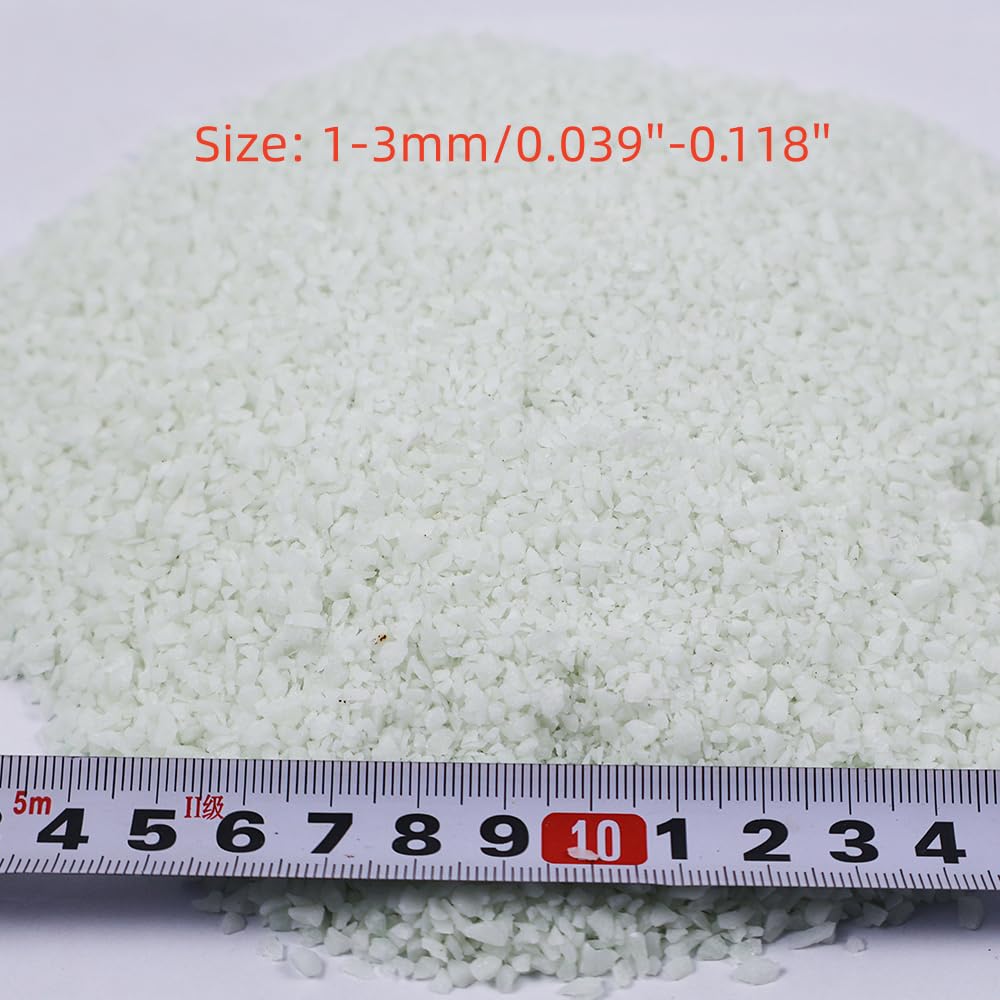 Emineyo Glow in the Dark Gravel Stones,Aquarium Gravel,Aquarium Sand,Decorative Glow Gravel Rocks for Fairy Garden Fish Tank Succulents Pot Vase Filler Decor, 1 Pound (Sky Blue, 1-3mm)