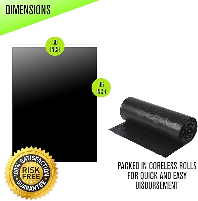 Aluf Plastics - RL-3036XH 20-30 Gallon Trash Can Liners - 30" x 36" - Thick 1.5