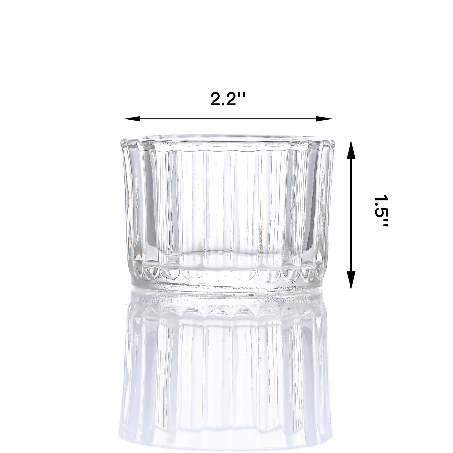 Tealight Candle Holder Set of 24, Clear Tea Light Candle Holder Glass for Wedding Decor, Tea Light Holders Bulk for Home Decor (Clear)