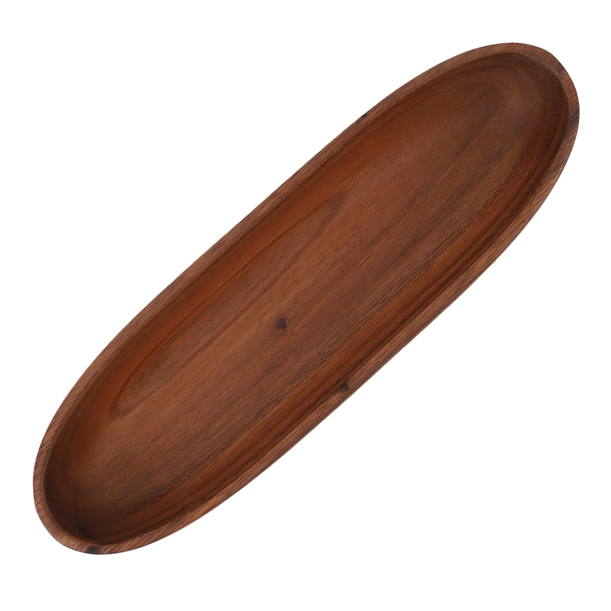 Rengue Wooden Salad Bowl, Serving Bowl Solid Wood for Fruits Snacks Desserts Large Capacity Boat Shaped for Kitchen Table