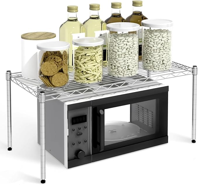 Xcity Storage Shelves, 1 Tier Heavy Duty Metal Shelving Unit, 350 LBS Capacity Adjustable Steel Wire Shelf Organizer for Pantry, Kitchen, Garage, 14" D x 30" W x 15" H, Chrome