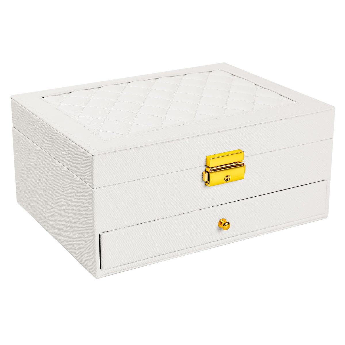 coobest Jewelry Box, 2 Layer Jewelry Organizer with Velvet Earring Organizer, Jewelry Holder Organizer Travel, White Jewelry Boxes for Women, Jewelry Boxes & Organizers for Girls, Christmas Gifts