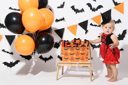 Sanjiaofen Rectangular Halloween Baskets,Pumpkin Basket for Kids with Handles. Candy Basket,Books Bins. (Halloween Pumpkin)