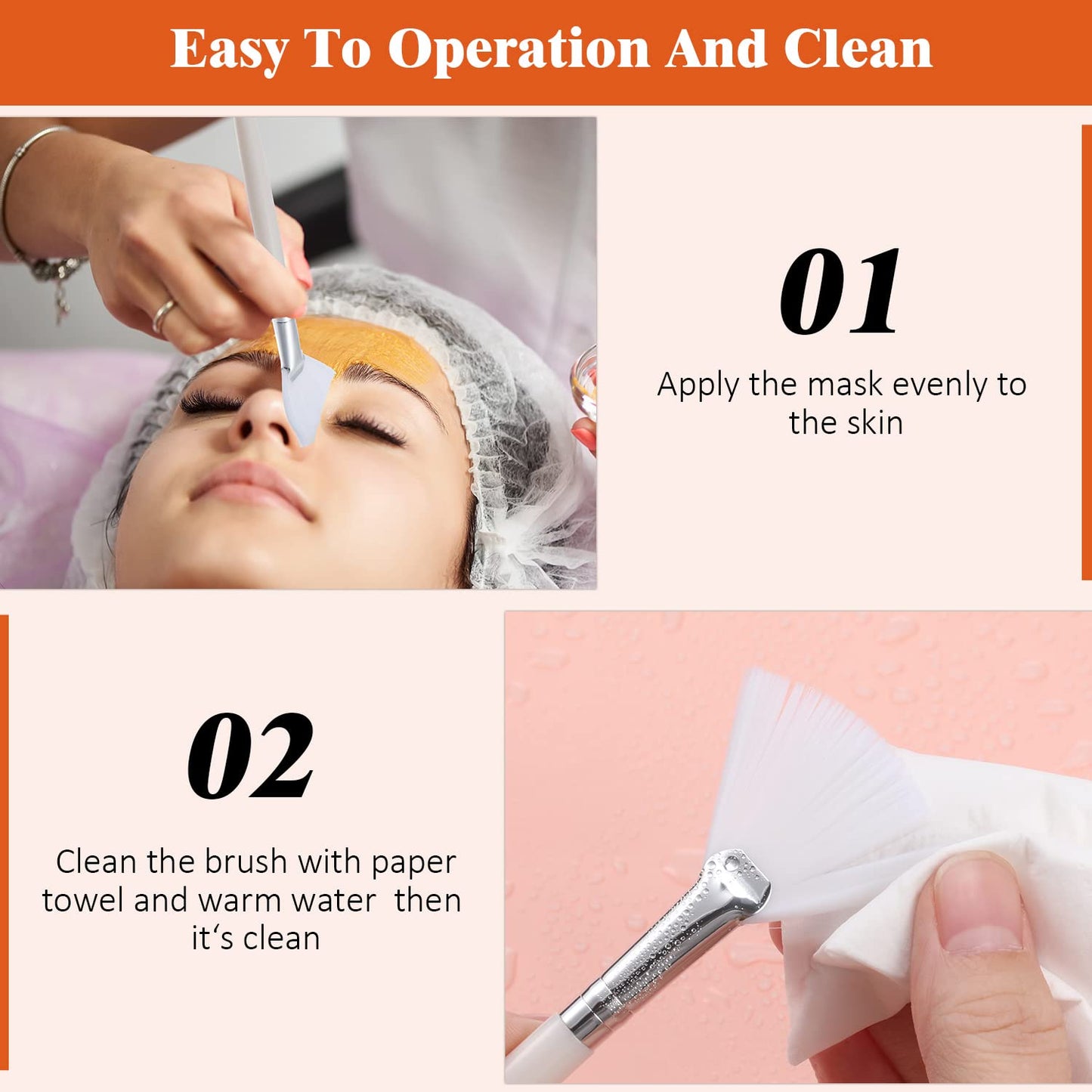 9 Pieces Facial Fan Mask Brushes, Soft Facial Applicator Brushes Tools for Peel Glycolic Makeup for Mud Cream(Champagne)