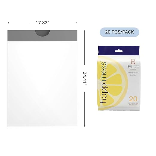 happimess 5.3 Gallon Drawstring Trash Bags, Lemon Scent, Heavy Duty MDPE Liners