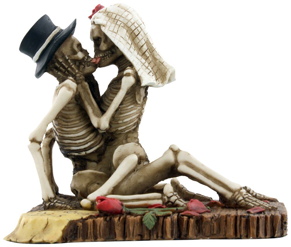 SUMMIT COLLECTION Love Never Dies Passionate Wedding Skeleton Couple Figurine, Resin Desk and Shelf Decoration