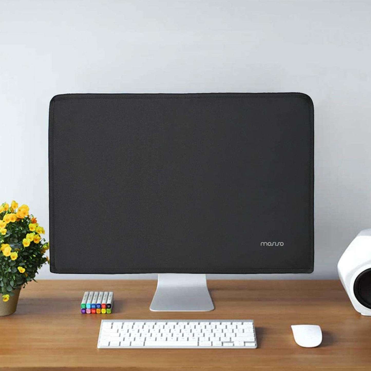 MOSISO Monitor Dust Cover 26, 27, 28, 29 inch Anti-Static Dustproof LCD/LED/HD Panel Case Computer Screen Protective Sleeve Compatible with iMac 27 inch, 26-29 inch PC, Desktop and TV, Black