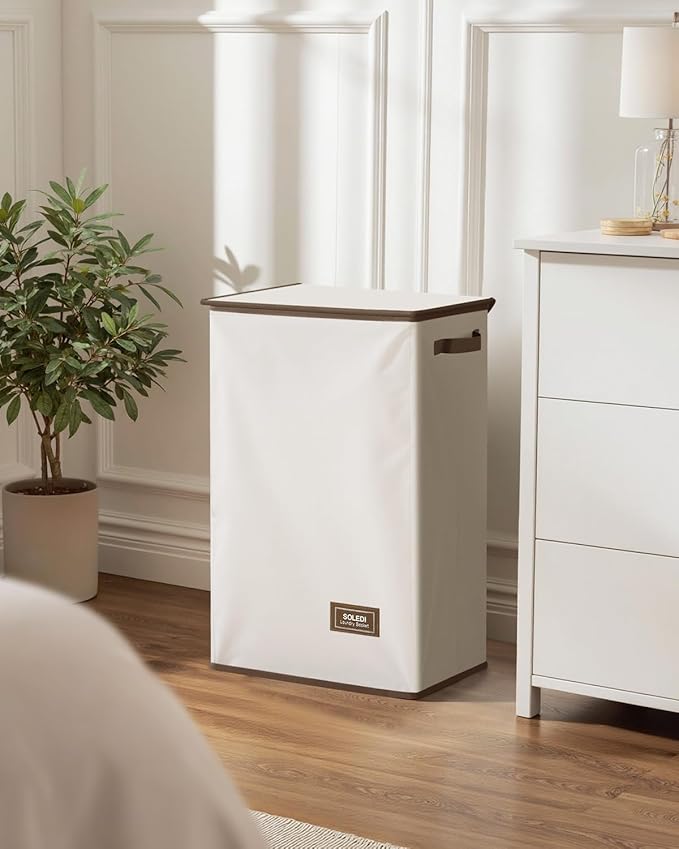 SOLEDI Laundry Hamper with Lid 90L Large & Tall Collapsible Laundry Basket