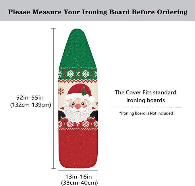 Santa Claus Print Ironing Board Cover 15x54 Inch Household Iron Board Covers