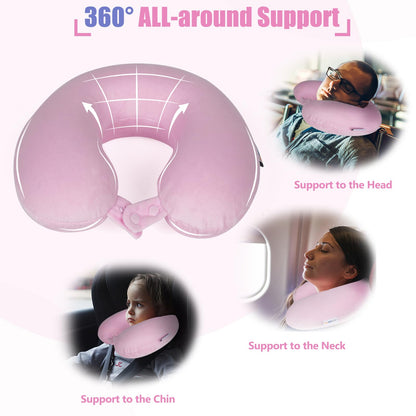 SAIREIDER Neck Pillows for Travel-Head Neck Support Travel Pillow for Traveling, Car, Home, Office Adjustable(Navy Blue)