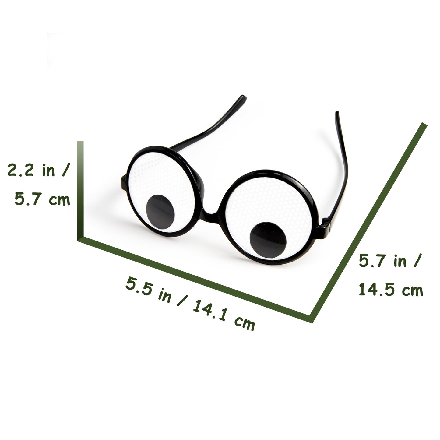 HOHAJIU Googly Eyes Glasses, Funny Glasses Pranks Toy, Novelty Shaking Giant Eye Glasses, Funny Costume Accessories for Dress Up Party, Halloween or Birthday Party Favors, Party Supplies （6PCS）