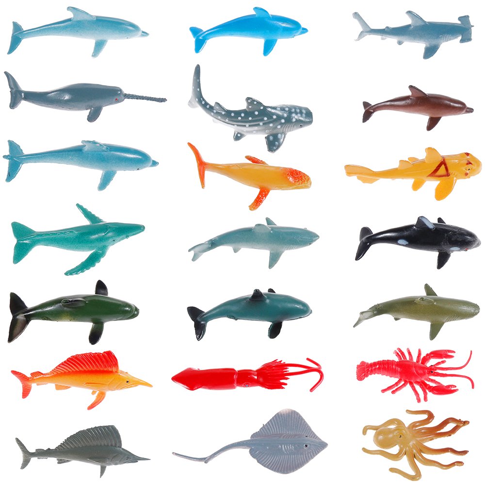 Nabance Mini Sea Animal Toys Set - 38PCS Realistic Animal Sea Life Figures - Educational & Bath Toys for Child