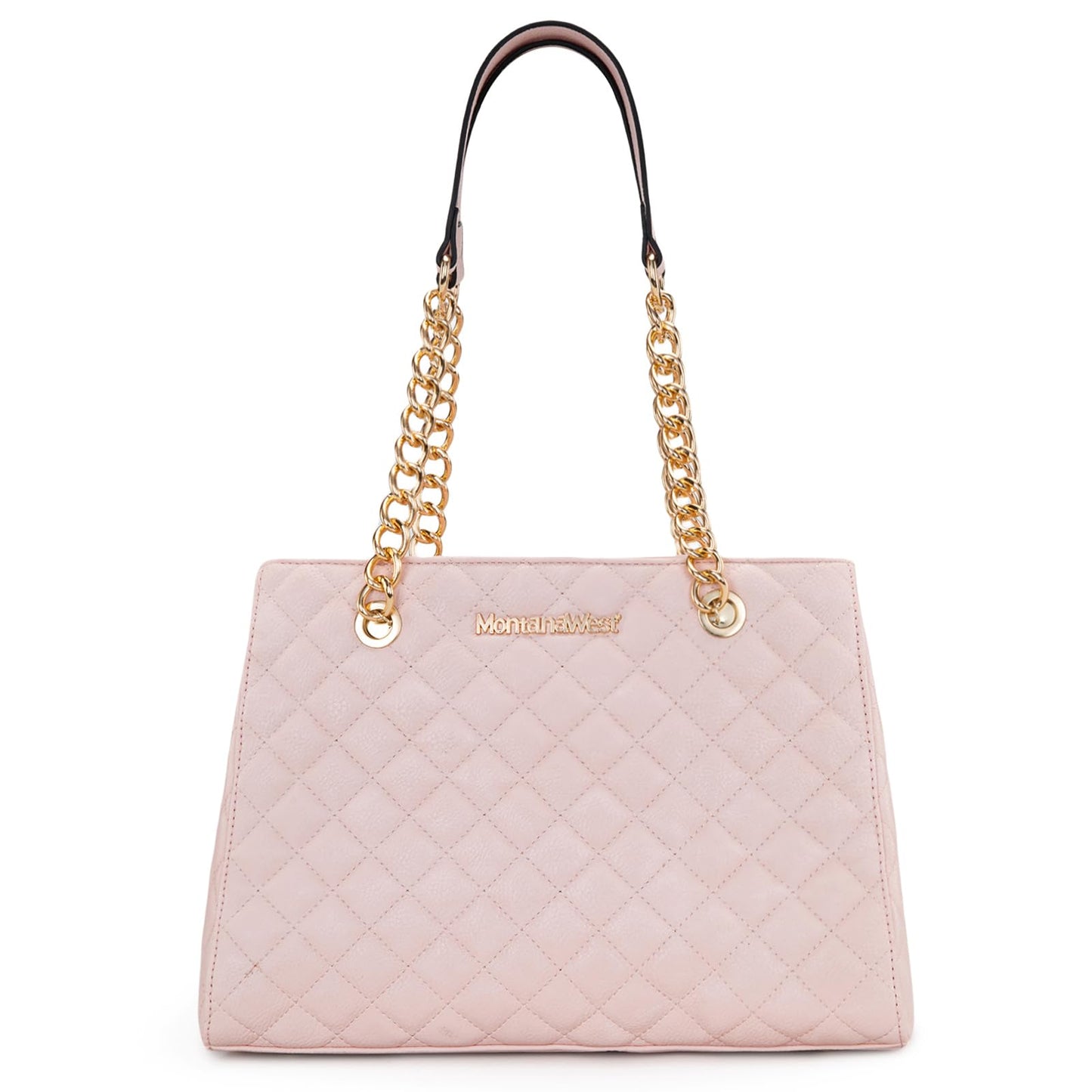 Montana West Tote Bag for Women Top Handle Shoulder Handbag Medium Satchel Purse with Chain Strap Hobo Christmas Gift MWC-040PK