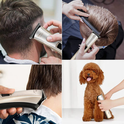 Himaly Rechargeable Hair Clippers, Professional Electric Cordless Hair Clippers Beard Trimmer Cordless Grooming Kit with 4 Guide Combs for Men and Women