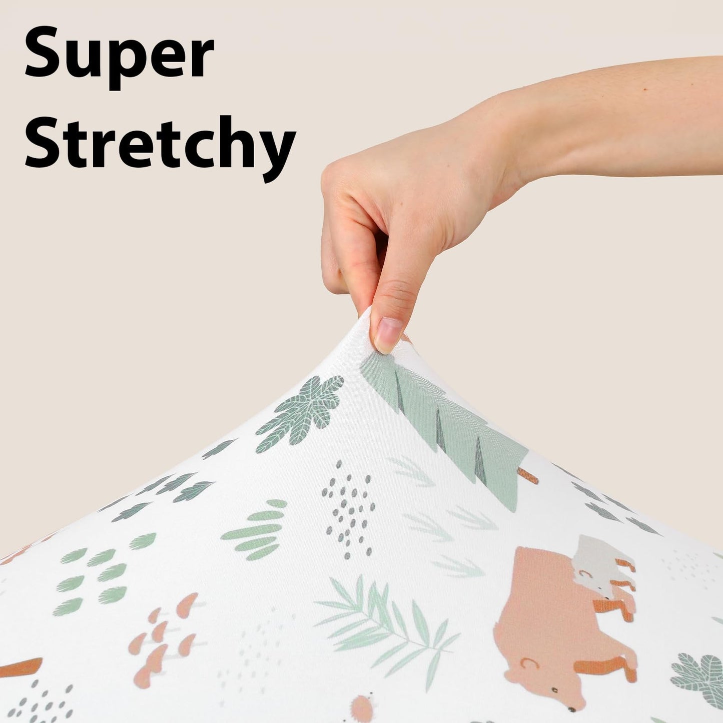 FIEMOL Baby Crib Sheets for Boys and Girls, 3 Pack Fitted Crib Sheets Neutral for 52”x28” Standard Crib and Toddler Mattresses, Ultra Soft & Silky Smooth Microfiber Green Forest Bear