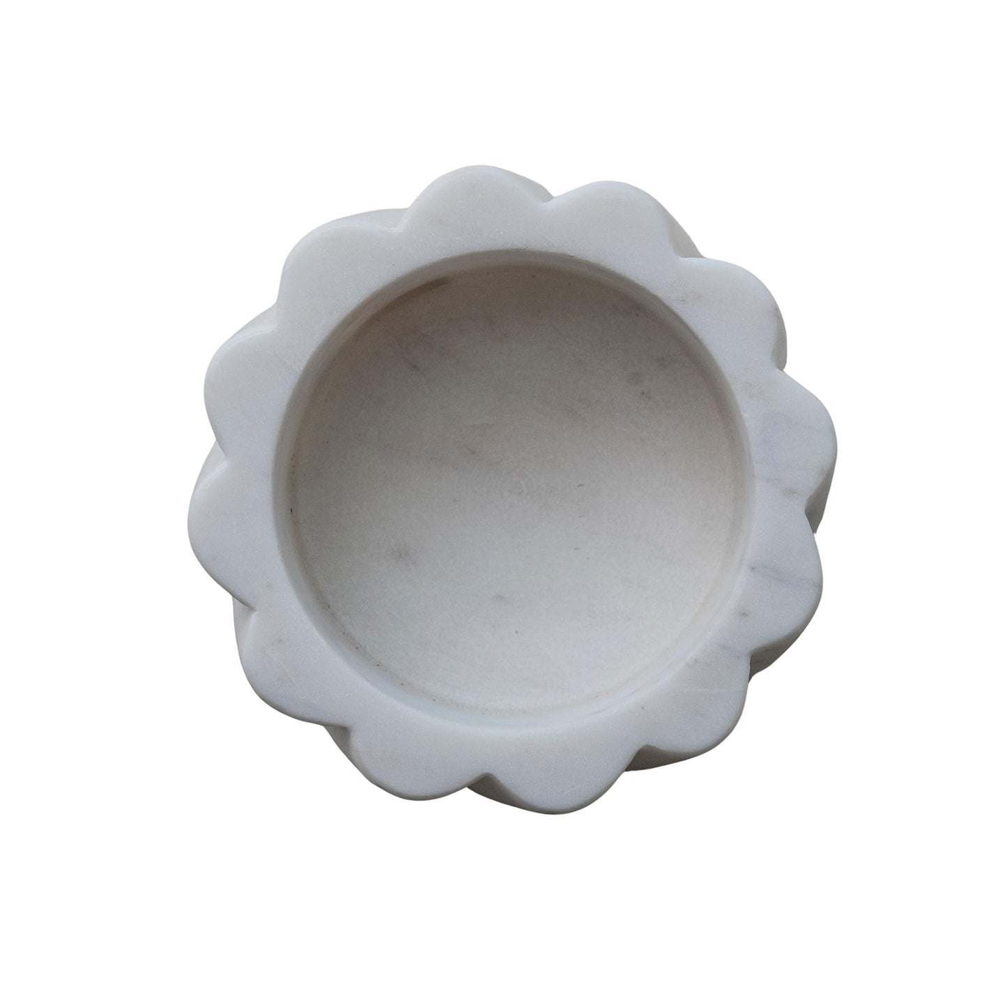 Bloomingville Marble Twisted Scalloped Bottle Holder, White