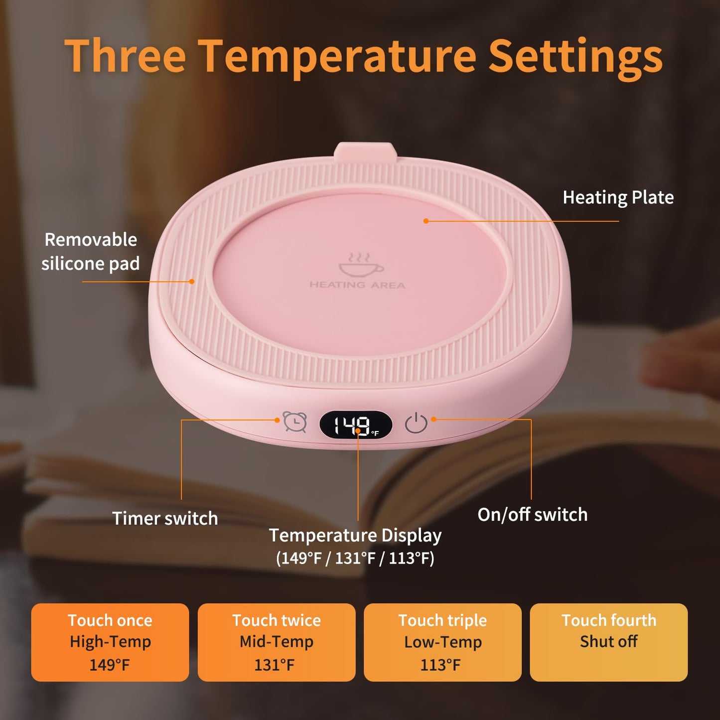 Coffee Mug Warmer & You are Awesome Mug Set, Electric Cup Warmer for Desk, Beverage Warmer with 3 Temperature Setting, 8-Hours Auto Shut Off