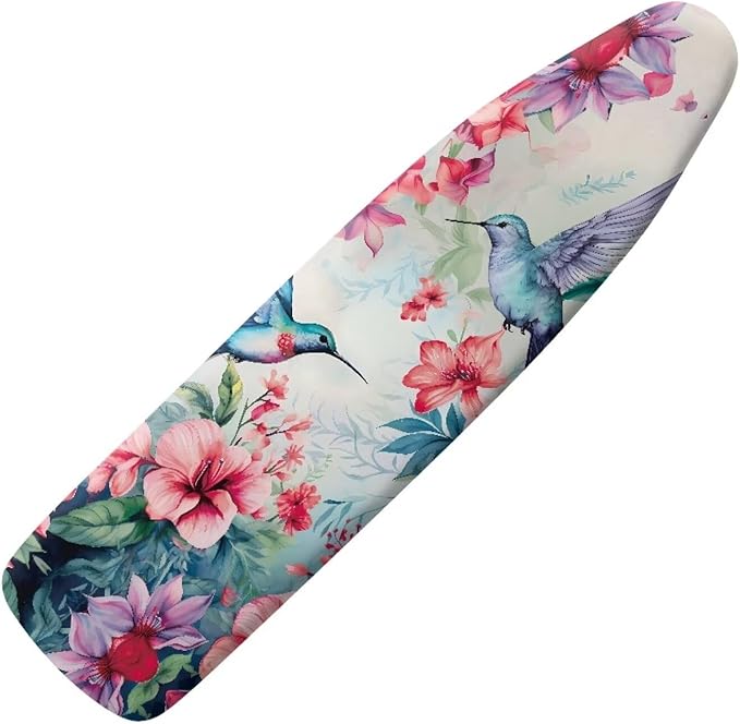 Hummingbird Flower Ironing Board Cover and Pad Standard Size Thick Non-Slip