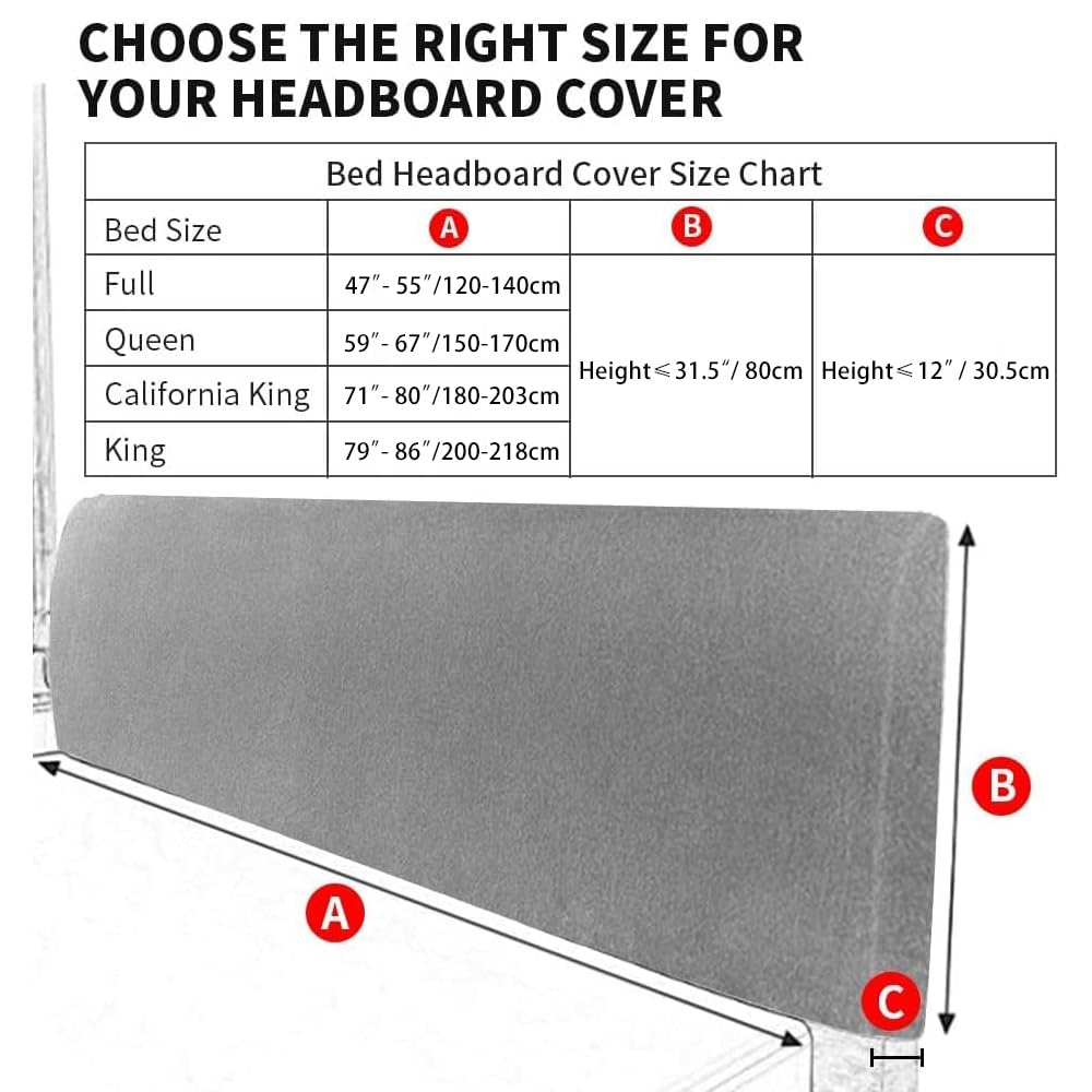 DUJUIKE Bed Headboard Cover Slipcover, Stretch Headboard Covers, Dustproof Protector Cover for Linen Fabric Tufted Upholstered Headboard (White, Cal King Headboard Length (71"-80"))