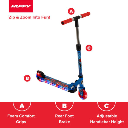 Huffy Marvel Spider-Man Electro-Light Inline Scooter for Kids, Blue