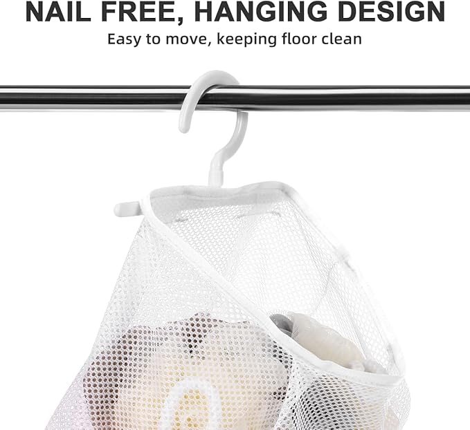 Mesh Storage Hanging Bag with Swiveling Hook