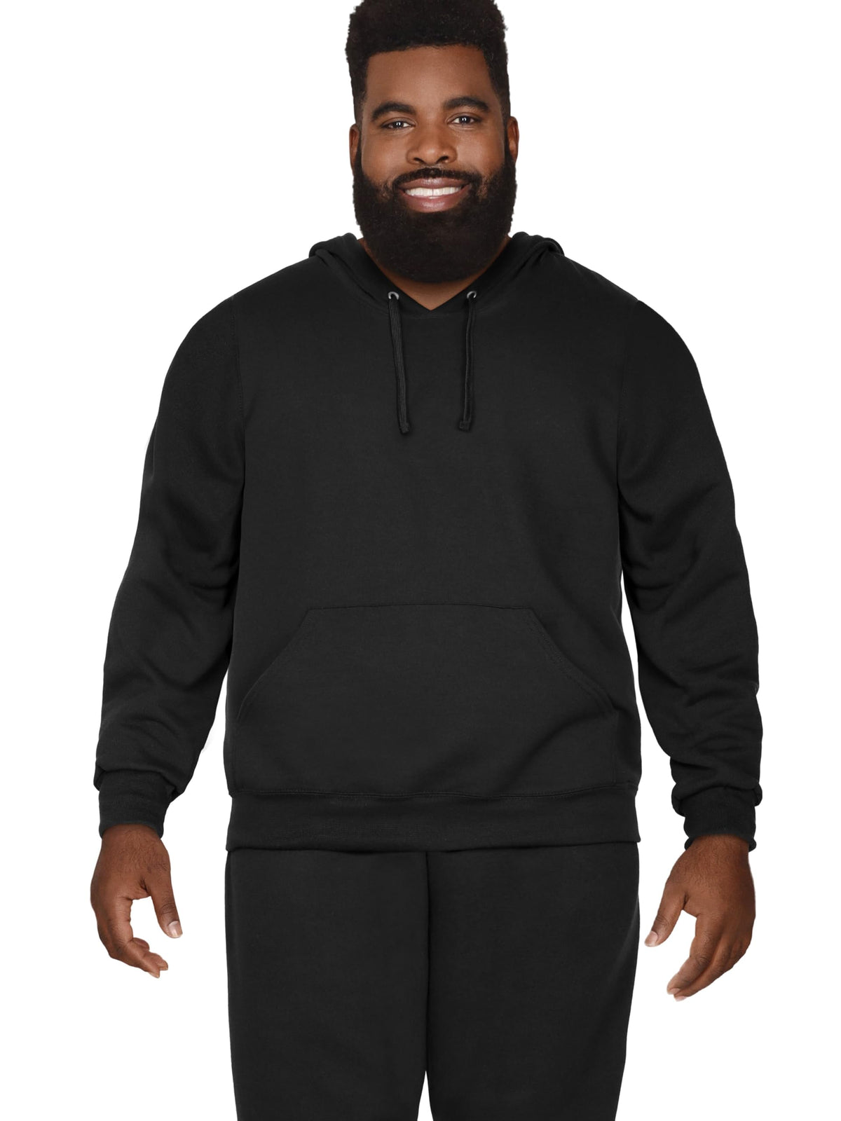 Fruit of the Loom Men's Eversoft Fleece Hoodies, Pullover & Full Zip, Moisture Wicking & Breathable, Sizes S-4x, Black, XX-Large Big