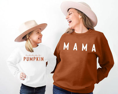 UNIQUEONE Mommy and Me Matching Outfits Halloween Pumpkin Sweatshirt Thanksgiving Baby Girl Outfit Fall Shirts