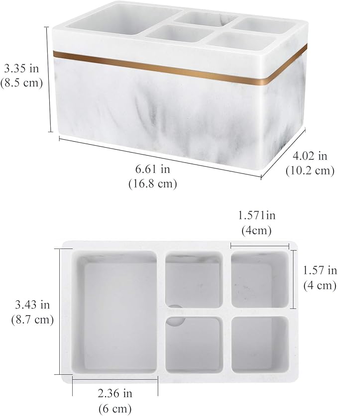 Shinowa Resin Toothbrush Holder, 5 Slots Hygienic Electric Toothbrush Holder