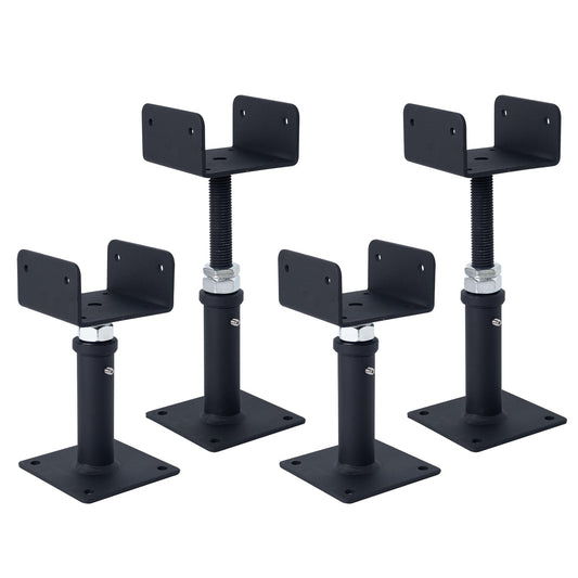 YMSZGBZG 4 Pack U-Shaped Floor Jack, Heavy Duty Adjustable Steel Telepost with U-Head for 4x2, 4x4, 4x6 Joists, 6-9 Inch Adjustment Range, Screw Jack Post for Beam Support & Leveling