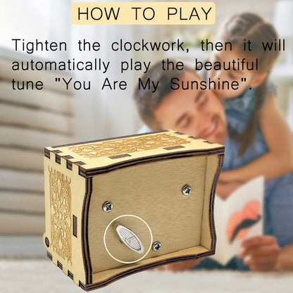 Sooharic Daughter Gifts from Dad, Wooden Music Box, Dad to Daughter Gifts, Suitable for Birthday/Christmas/Keepsake