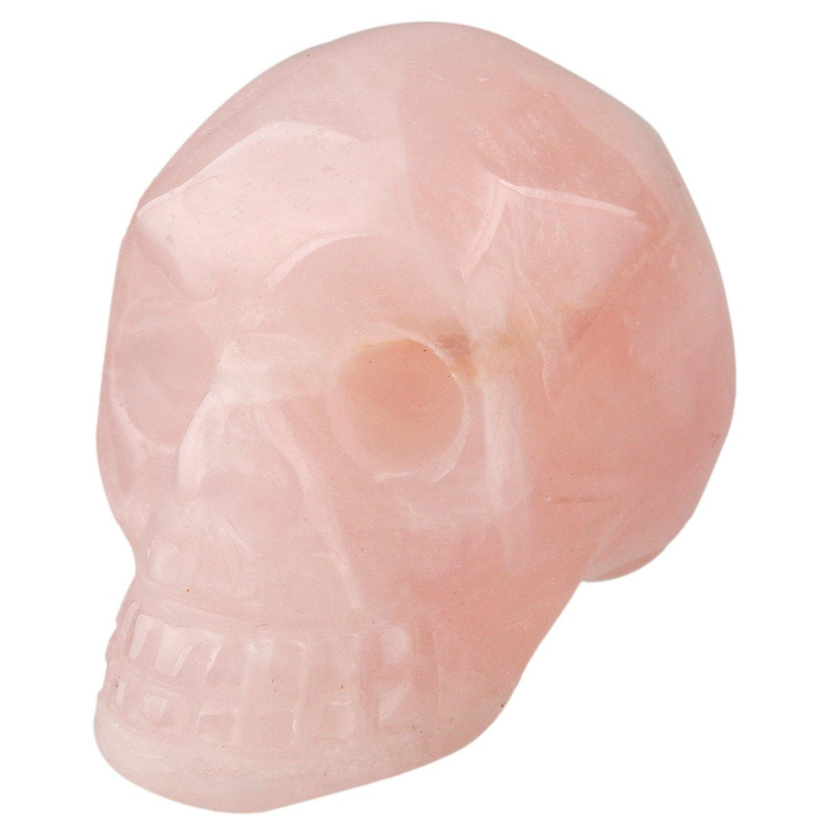 Rockcloud Healing Crystal Stone Human Reiki Skull Figurine Statue Sculptures Rose Quartz 1.5"