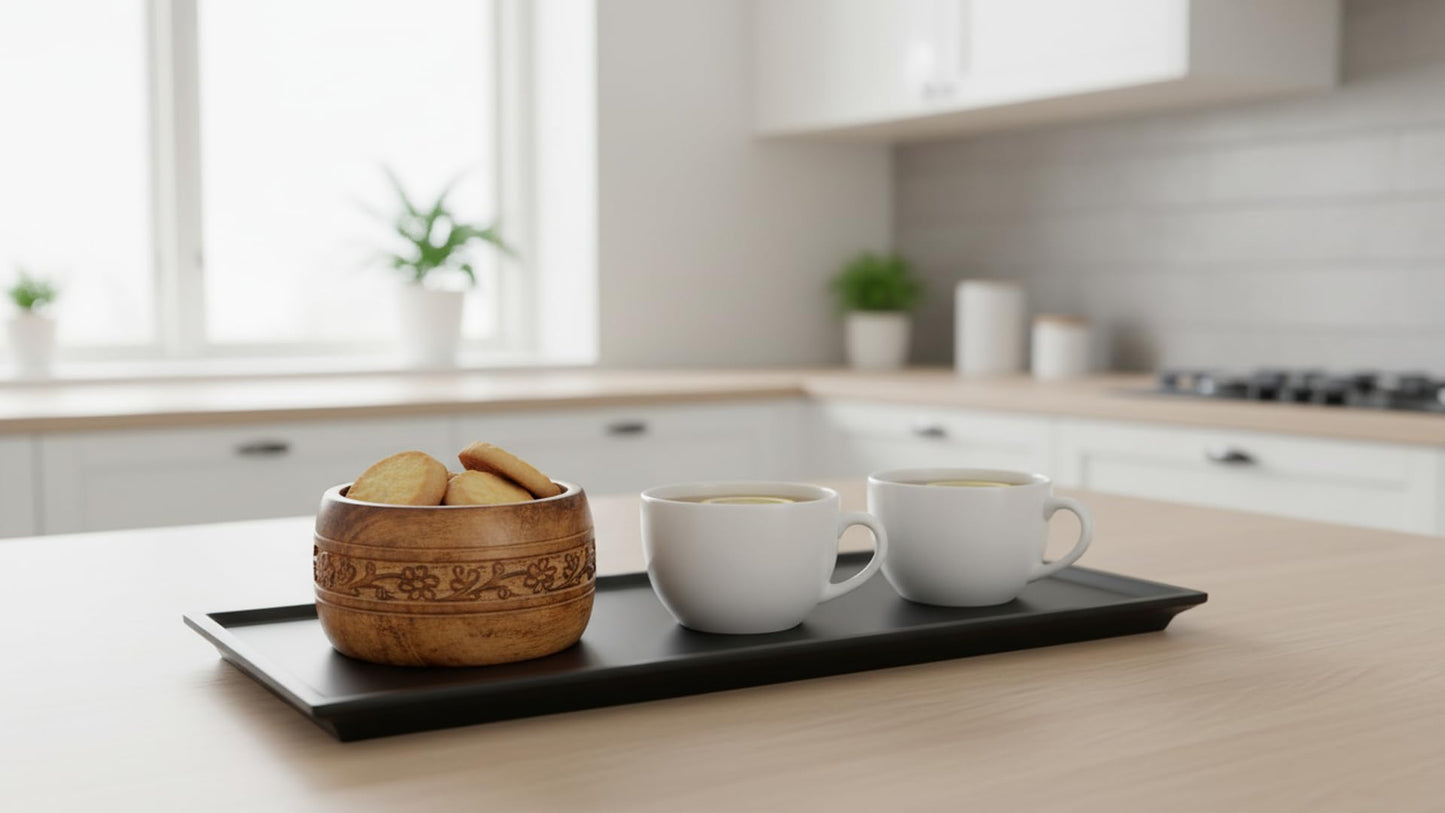Beautiful Handmade 5 x 3" Decorative Mango Wood Snack Serving Bowl For Dry Fruits Chips Coffee Table Countertop Display Key Bowl Tableware Kitchen Living Room Home Decor Accents Dinnerware (Antique)