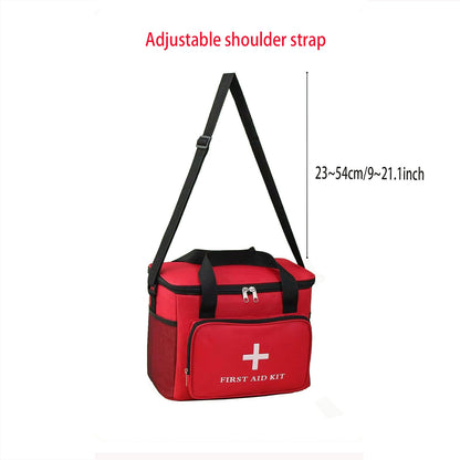 Syznoctil Emergency Medical Bag Organizer - Large Pill Bottle Storage with Detachable Pouch, Waterproof First Aid Kit Case for Travel & Home (Red, Large)