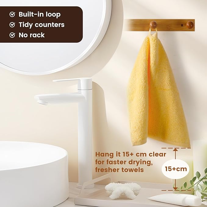 SEMAXE 100% Cotton Washcloths 12-Pack, 13 × 13 Inch Soft Yellow Face Towels –