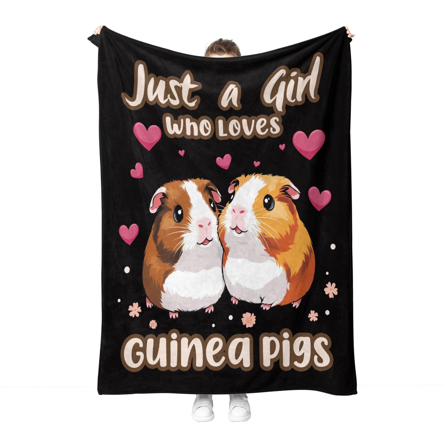 Hohoto Guinea Pigs Blanket Gifts for Women Kids Girls Boys Men Mom Wife Female Friends Birthday Christmas Halloween Easter Gift Decor Soft Plush Throw Blankets Black 50"x60"