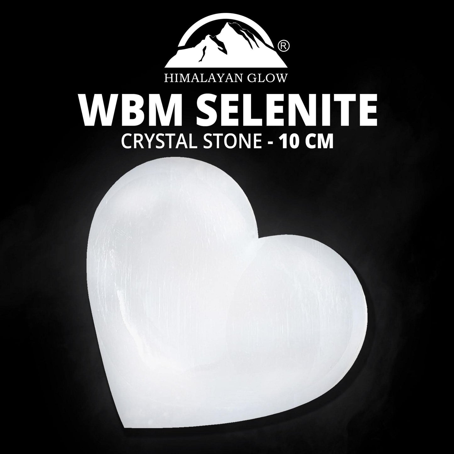 Himalayan Glow A-1057H Selenite Heart Stone Crystal 10cm White 1 Count
