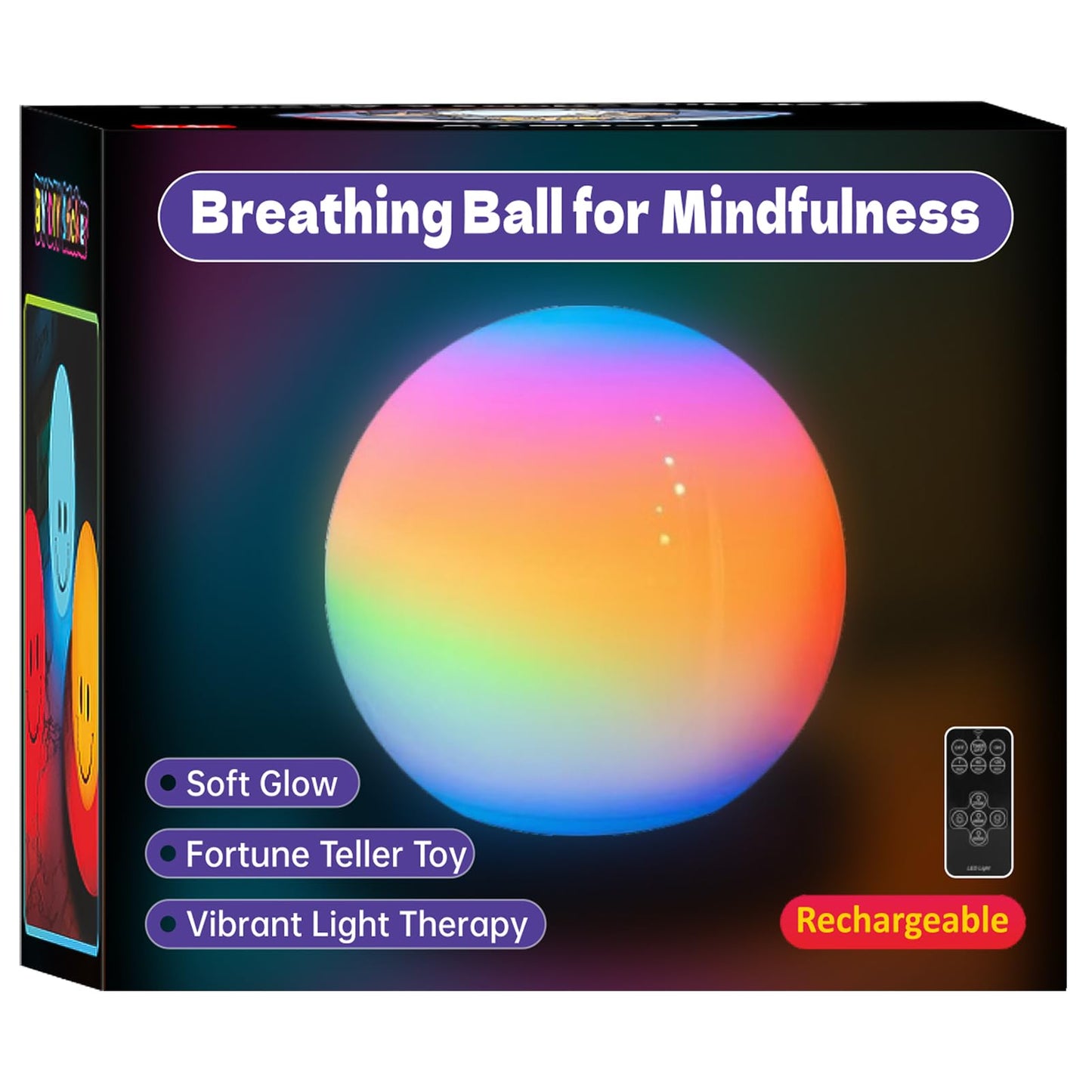 YESIE 'Breathing Ball'| Visual Meditation Tool Accessories for Mindfulness| Sound Guided| Calm Down from Stress & Anxiety Relief | Night Lamp for Adults & Kids| Sleep Aid| Remote Control
