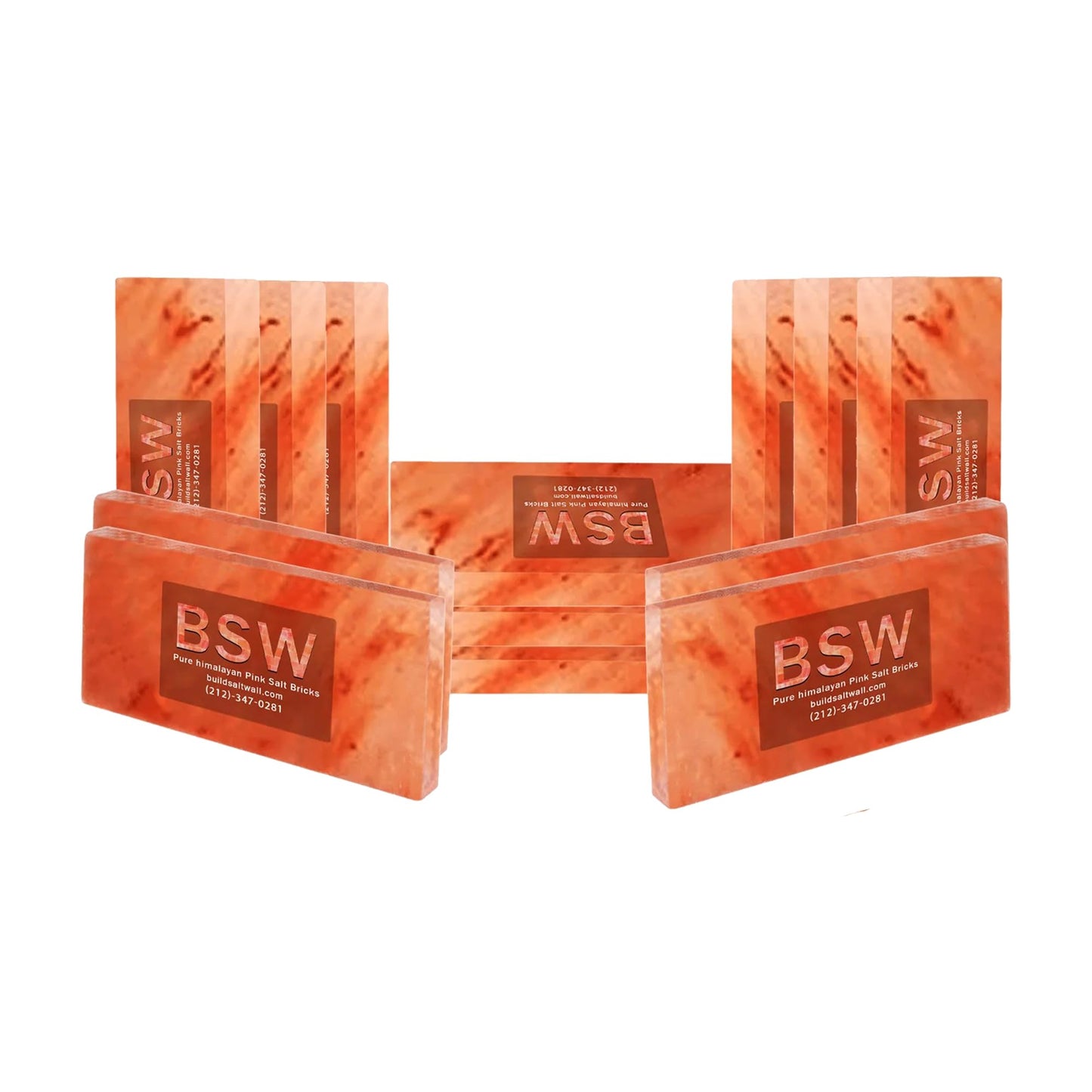 Himalayan Pink Salt Tiles 8x4x1 – Pack of 100 | Natural Salt Wall Bricks for Spa, Sauna, Therapy Rooms & Wellness Décor