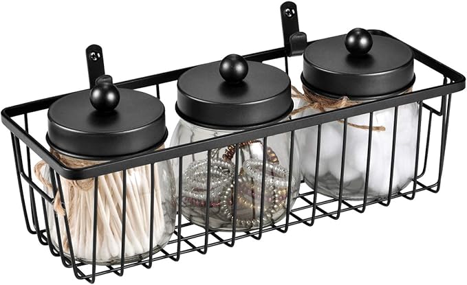 SheeChung Farmhouse Decor Metal Wire Bathroom Storage Organizer Basket Bins